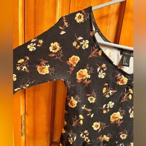 Forever 21 Black, Brown, and Orange Floral Mini Dress